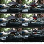 雨伞生产厂家 - 反向折叠LED防风