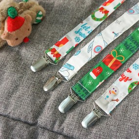 Pacifier Clip Factory - 1 Pack Binky Leash Christmas