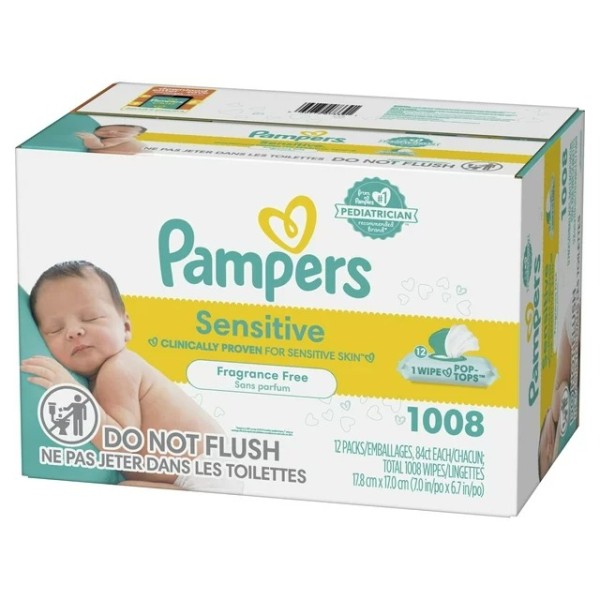 Baby Wipes Supplier - Pampers Sensitive 12 Pack 1008ct