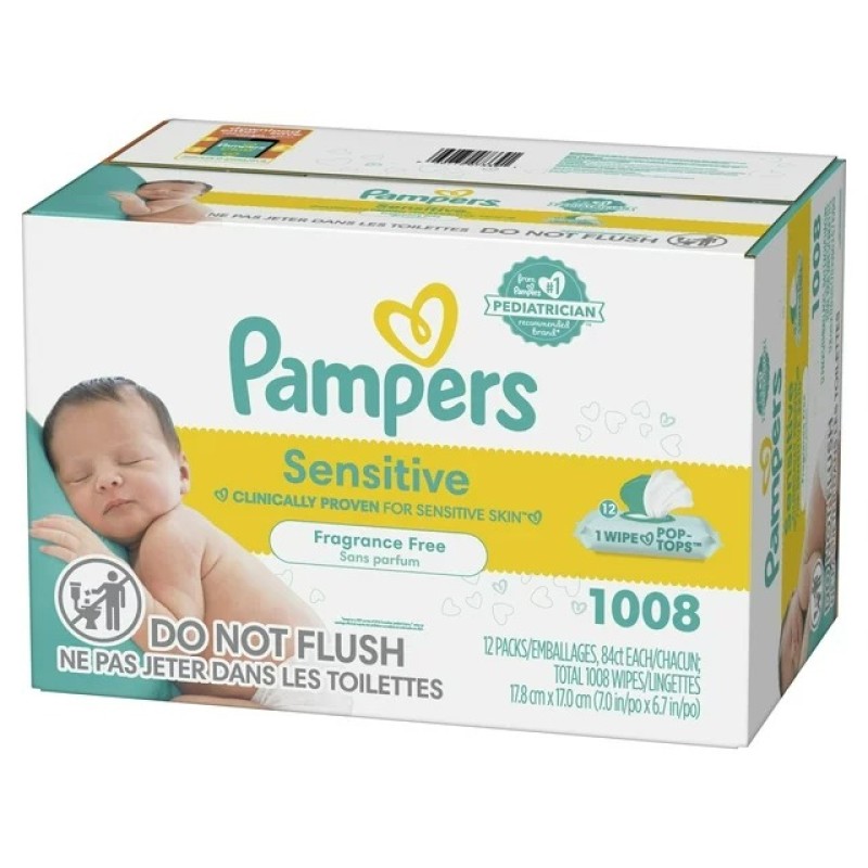 Baby Wipes Supplier - Pampers Sensitive 12 Pack 1008ct