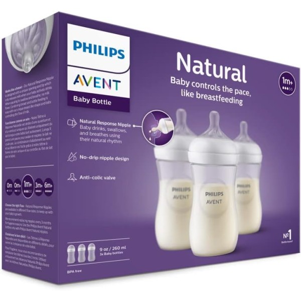 Baby Bottle Supplier - Philips Avent Natural 9oz 3-pack