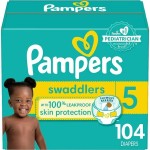 Diapers Factory - Pampers Swaddlers Size 5 104 Count