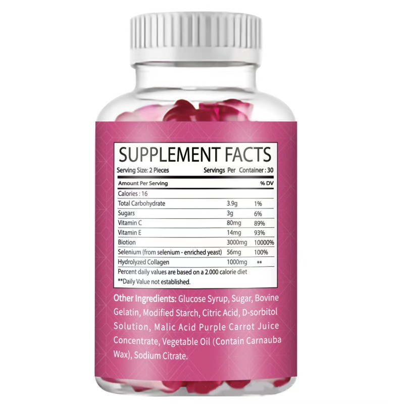 OEM Private Label Supplements Adult Organic Skin Care Vitamin Collagen Gummies