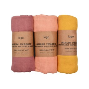 婴儿毯生产商 - 可定制纯色纱布毯