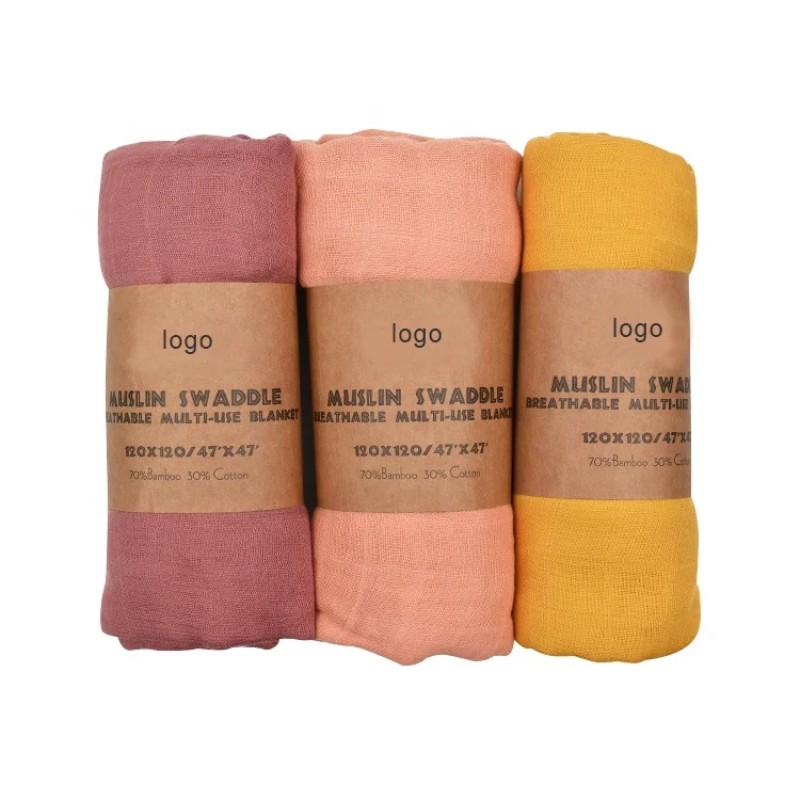 婴儿毯生产商 - 可定制纯色纱布毯