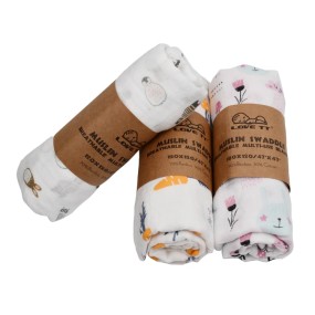 婴儿毯工厂 - 可定制印花棉襁褓毯