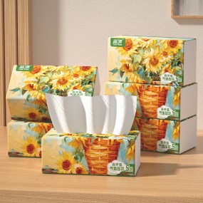 Facial Tissue Factory - Cloud Embossing 5 Ply Wholesale