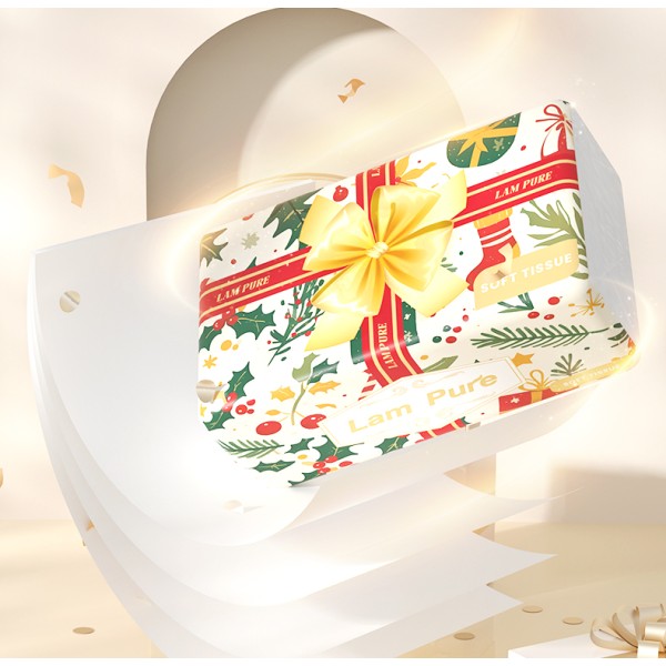 Facial Tissue Factory - Christmas Style 2ply Virgin Wood
