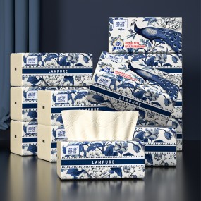 Bamboo Facial Tissue Manufacturer - 4ply Natural Color 4D Embossing