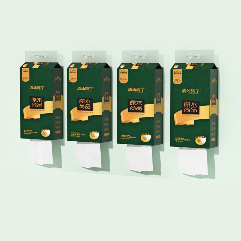 纸巾厂家 - 批发4层棉Z折下拉墙挂