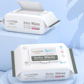 Baby Wipes Manufacturer - Disposable 80pcs Soft Nonwoven Wet Wipe Customizable Logo