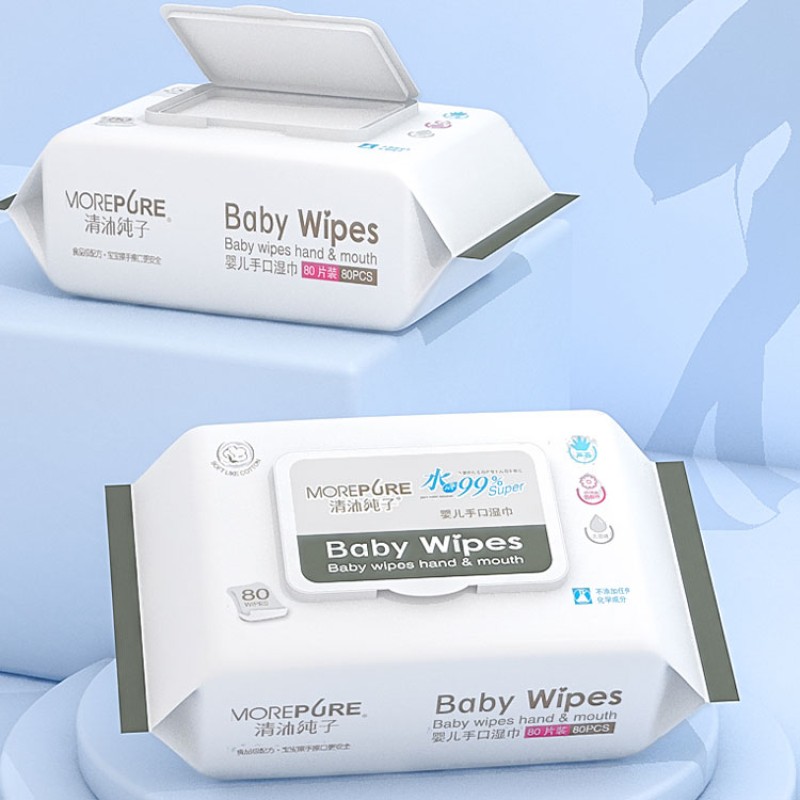Baby Wipes Manufacturer - Disposable 80pcs Soft Nonwoven Wet Wipe Customizable Logo