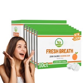 Healthy Gum Hot Selling Sugar-Free Xylitol Chewing Gum Mint Better for Teeth Oral Care OEM Private Label Box Herbal Supplements