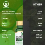 OEM OEM Berberine Hcl Hydrochloride Capsules with Berberis Aristata Supplements Vegan Berberine Capsules Herbal Supplement