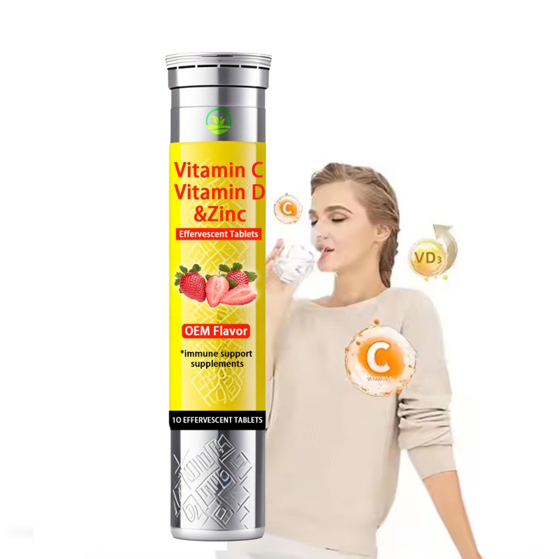 Wholesaler Supplier Immune System Support Supplements Effervescent Tablets with Vitamin C & D & Zinc OEM Flavor