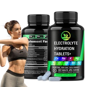 OEM批发工厂水合电解质片与镁钠氯化钾维生素D3 & B6和海带粉