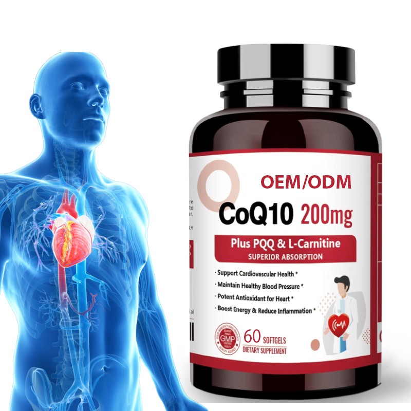 OEM /ODM CoQ10 Soft Capsules Healthy Blood Pressure Antioxidant Softgels Energy Booster for Adult Herbal Supplement