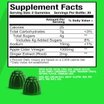 OEM Hot Selling Organic Apple Cider Vinegar Ginger Gummies for Weight Management Detox Herbal Supplements
