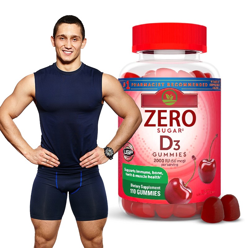 OEM Private Label Sugar Free Natural Vitamin D3 Gummies Energy Mood and Bone Joint Dietary Supplement for Adults