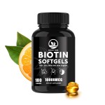 Private Label Biotin Softgels Capsules 10000mcg Organic Keratin Capsule for Hair Skin and Nails Vitamins Supplement