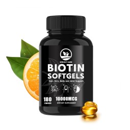 Private Label Biotin Softgels Capsules 10000mcg Organic Keratin Capsule for Hair Skin and Nails Vitamins Supplement