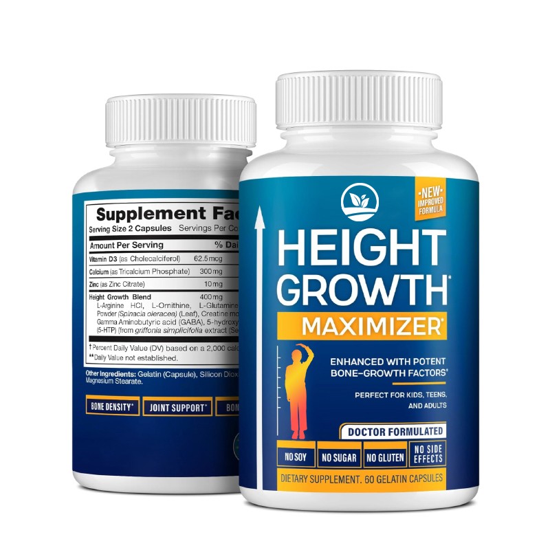 OEM Private Label Height Growth Capsules Bone Growth Kids Teens Growth Top Pills Adults Calcium Herbal Supplement