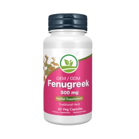 OEM Vegan Organic 500mg Fenugreek Extract Capsules with 50% Flavonoids Natural Herbal Supplement for Women Adults