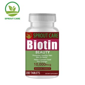 OEM Private Label Biotin Tablets Vitamin Hair Growth Tablet Natural Thicker and Stronger Hair Dietary Fiber Herbal Supplement