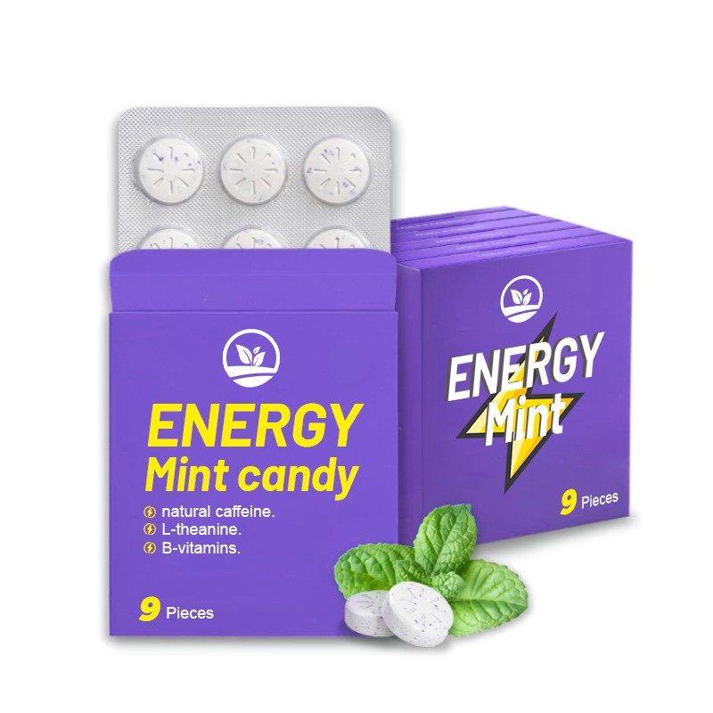 OEM Mint Candy Gum Vegan Dietary Supplement Energy Focus Mint Chewing Gum Pills Natural Herbal Extract Caffeine L - Theanine