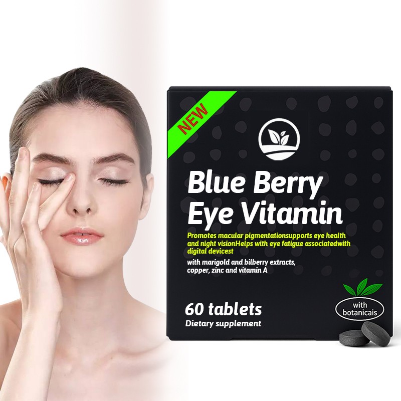 OEM Vegan Blueberry Eye Health Chewable Tablets with Vitamin Zinc to Protect Eye Vision Screen Time Eye Support Supplement