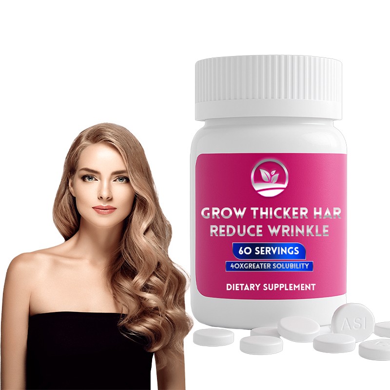 OEM Natural Women's Hair Growth Tablets Biotin Hair Growth Pills Vitamins Repair Supplement Skin Care Stronger Hair Capsules