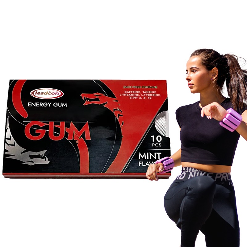 Sugar-Free Energy Gum with Caffeine and B Vitamins Fresh Breath Oral Care Chewing Gum with L-theanine and Caffeine