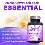 OEM Factory Supply Vegan Omega 3 Softgel Capsules Vitamin EPA DHA Halal Supplements 2400mg Brain & Heart Health Support