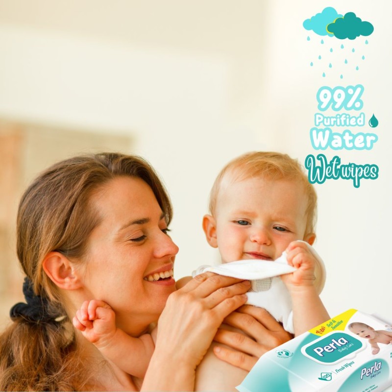 Baby Wipes Manufacturer - PERLA 120pcs Spunlace Material Soft Unscented Scented