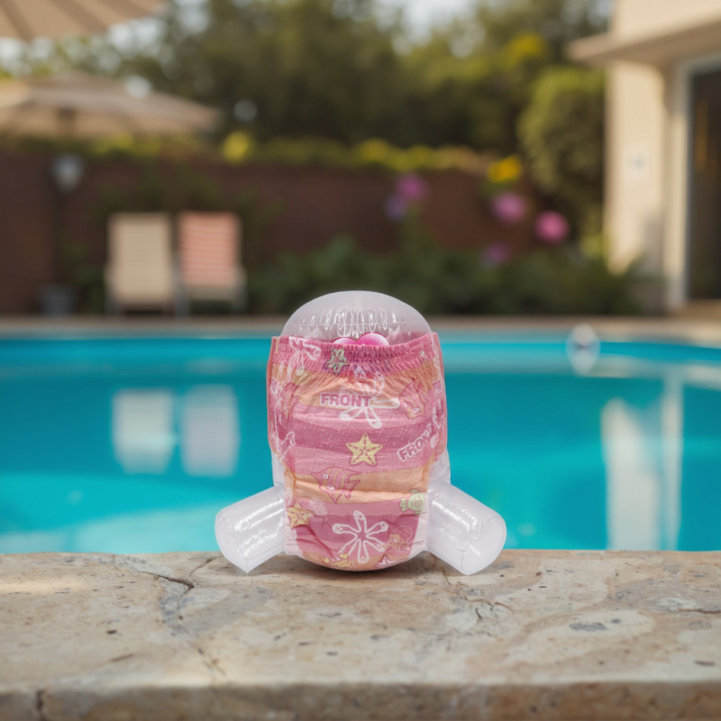 游泳尿裤厂家 - 竞争性一次性防漏印花游泳裤