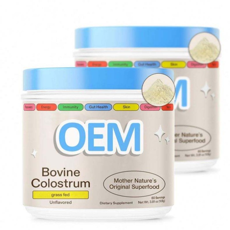 OEM Wholesale Natural Bovine Colostrum Powder Original Superfood Nutritional Supplements for Adults Digestive Grass-Fed Powder