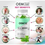 Private Label Good Quality Healthcare Supplement Seamoss Gummies Vegan Sea Moss Vitamin Gummies