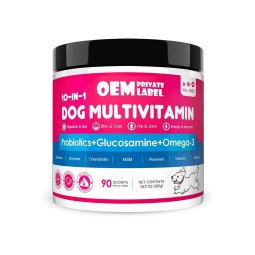 Probiotics Dog Vitamins with Glucosamine Chondroitin MSM Omega 3 Calcium Flea Tick Treatment Premium Pet Health Care Supplements