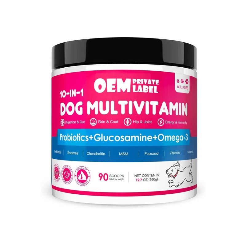 Probiotics Dog Vitamins with Glucosamine Chondroitin MSM Omega 3 Calcium Flea Tick Treatment Premium Pet Health Care Supplements