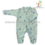 婴儿连脚裤供应商 - 棉柔软舒适长袖纯色印花