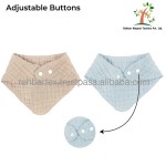 方巾围兜供应商 - 棉皱褶纱布柔软可洗可定制