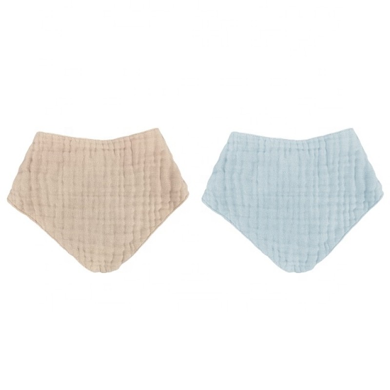 方巾围兜供应商 - 棉皱褶纱布柔软可洗可定制