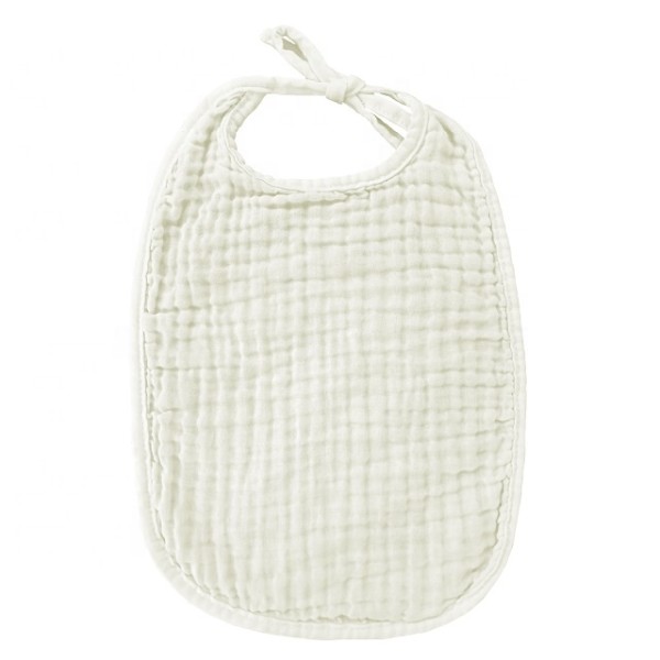 系带围兜工厂 - 棉皱褶纱布舒适可重复使用多色