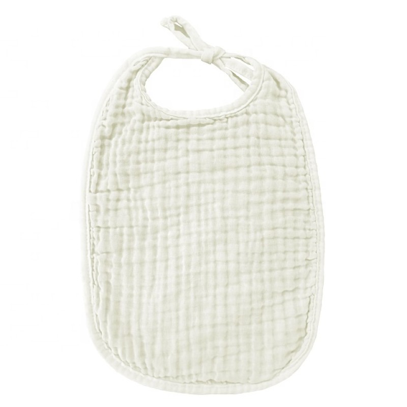 系带围兜工厂 - 棉皱褶纱布舒适可重复使用多色