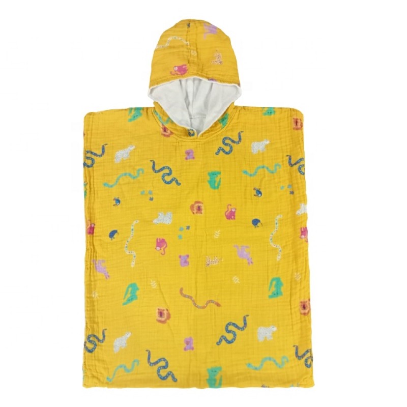 连帽斗篷工厂 - 棉纱布针织毛圈超柔软