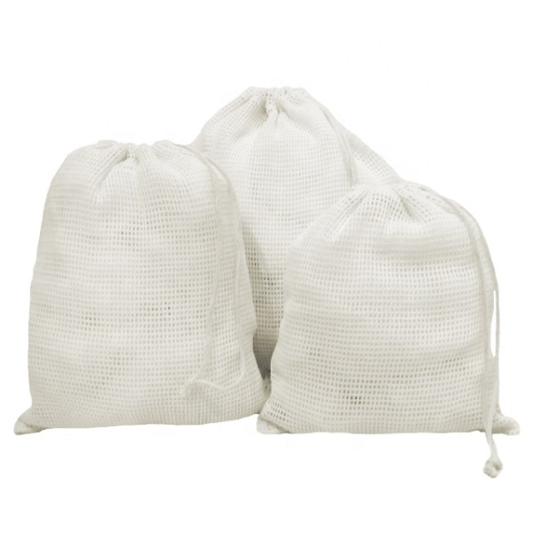 Mesh Bags Manufacturer - Cotton Drawstring Washable Eco Friendly Custom