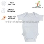 婴儿连体衣套装工厂 - 棉纯色印花短袖0-12个月