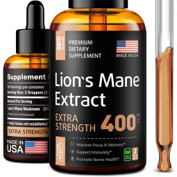 Lion's Mane Mushroom Extract Nootropics Organic Immune System Brain Booster for Adults Oral Liquid Drops Antioxidant OEM