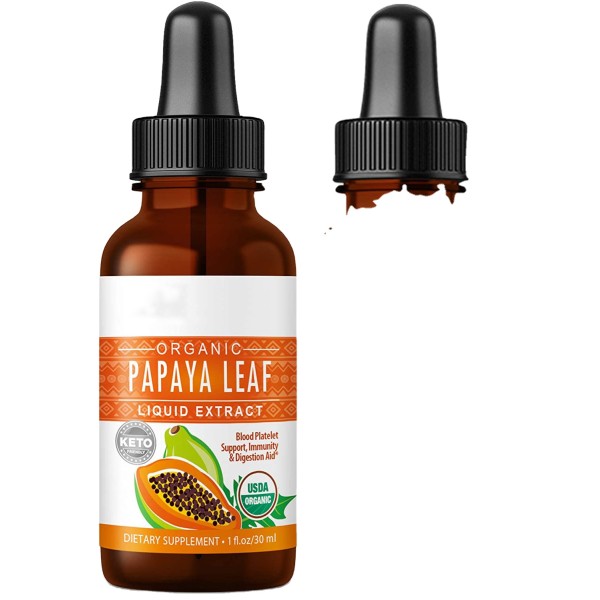 Organic Papaya Leaf Extract Drop 30ml Platelet Support Immune Digestive Aid Dietary Supplement Capsules Dosage Beauty Product