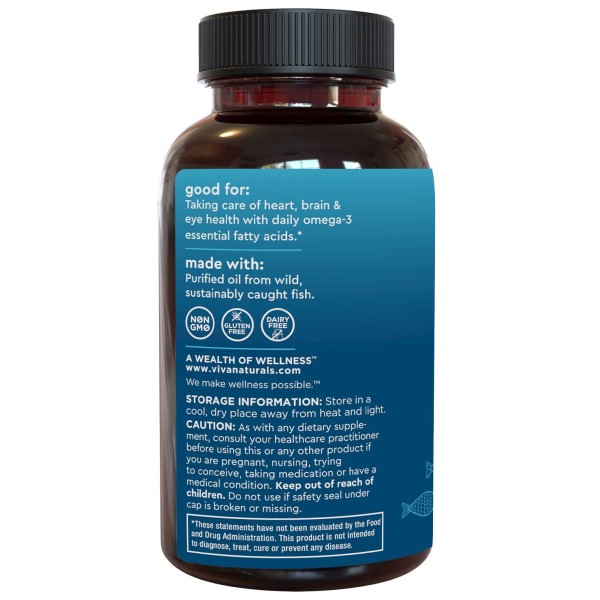 Halal Kosher 1000Mg Fish Oil Capsules Health Care Supplies for Adults and Children 3 Softgels Bulk Natural Bounty